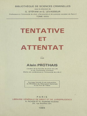 cover image of Tentative et attentat